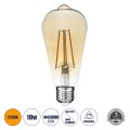 Λάμπα LED Long Filament E27 ST64 Αχλάδι 10W 900lm 360° AC 220-240V IP20 Φ6.4 x Υ14cm  Ultra Θερμό Λευκό 2200K με Μελί Γυαλί Dimmable