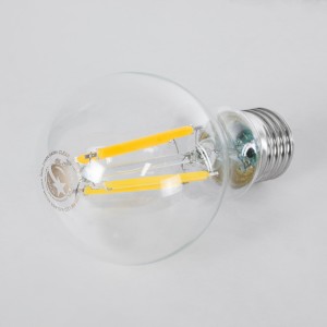 Λάμπα LED Long Filament E27 A60 Γλόμπος 4W 840lm 360° AC 220-240V IP20 Φ6 x Υ11cm Θερμό Λευκό 2700K με Διάφανο Γυαλί - Pro Series 210lm/W - A Ενεργειακή Κλάση