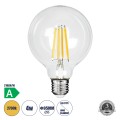 Λάμπα LED Long Filament E27 G95 Γλόμπος 4W 840lm 360° AC 220-240V IP20 Φ9.5 x Υ13.8cm Θερμό Λευκό 2700K με Διάφανο Γυαλί - Pro Series 210lm/W - A Ενεργειακή Κλάση