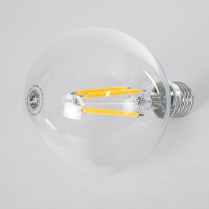 Λάμπα LED Long Filament E27 G95 Γλόμπος 4W 840lm 360° AC 220-240V IP20 Φ9.5 x Υ13.8cm Θερμό Λευκό 2700K με Διάφανο Γυαλί - Pro Series 210lm/W - A Ενεργειακή Κλάση