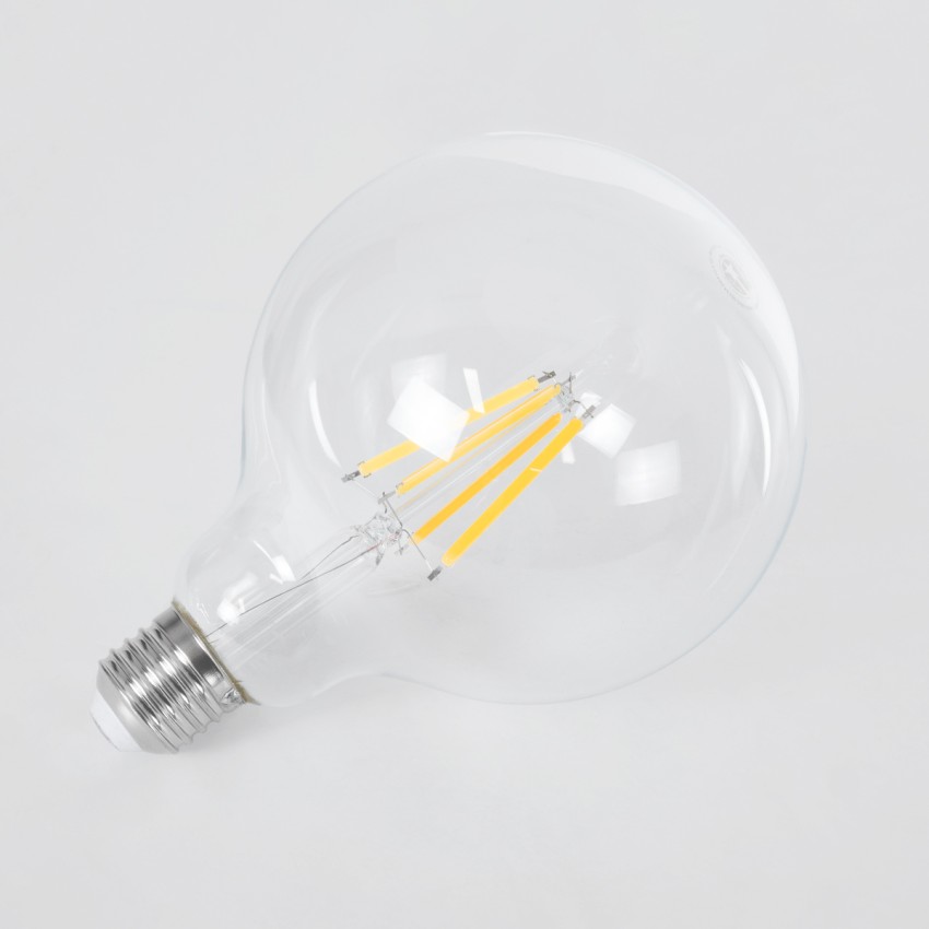 Λάμπα LED Long Filament E27 G125 Γλόμπος 4W 840lm 360° AC 220-240V IP20 Φ12.5 x Υ13.8cm Θερμό Λευκό 2700K με Διάφανο Γυαλί - Pro Series 210lm/W - A Ενεργειακή Κλάση