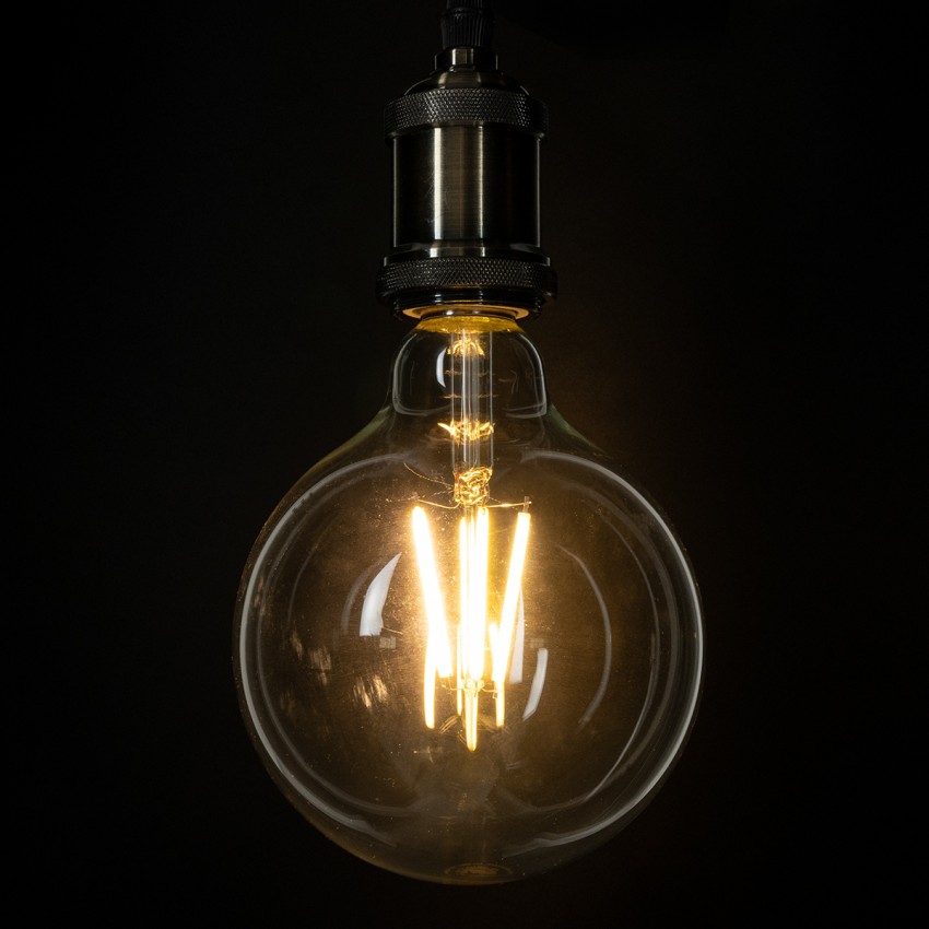 Λάμπα LED Long Filament E27 G125 Γλόμπος 4W 840lm 360° AC 220-240V IP20 Φ12.5 x Υ13.8cm Θερμό Λευκό 2700K με Διάφανο Γυαλί - Pro Series 210lm/W - A Ενεργειακή Κλάση