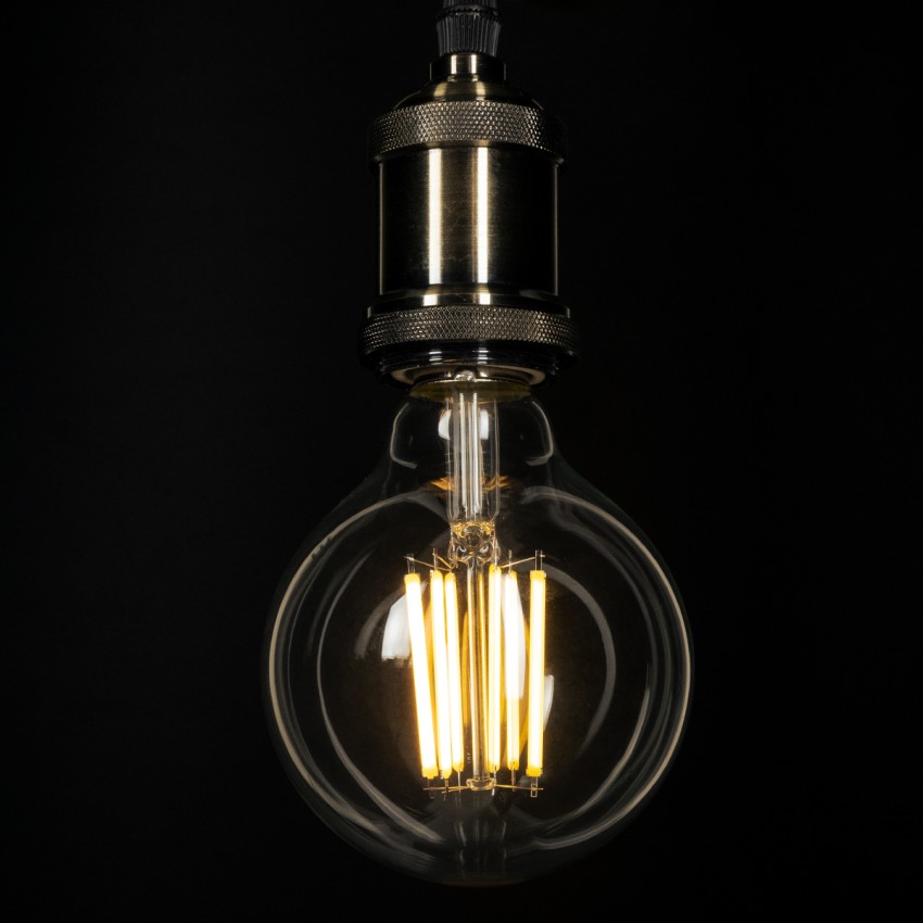 Λάμπα LED Long Filament E27 G95 Γλόμπος 7W 1470lm 360° AC 220-240V IP20 Φ9.5 x Υ13.8cm Θερμό Λευκό 2700K με Διάφανο Γυαλί - Pro Series 210lm/W - A Ενεργειακή Κλάση