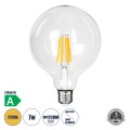 Λάμπα LED Long Filament E27 G125 Γλόμπος 7W 1470lm 360° AC 220-240V IP20 Φ12.5 x Υ13.8cm Θερμό Λευκό 2700K με Διάφανο Γυαλί - Pro Series 210lm/W - A Ενεργειακή Κλάση