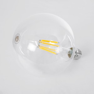 Λάμπα LED Long Filament E27 G125 Γλόμπος 7W 1470lm 360° AC 220-240V IP20 Φ12.5 x Υ13.8cm Θερμό Λευκό 2700K με Διάφανο Γυαλί - Pro Series 210lm/W - A Ενεργειακή Κλάση