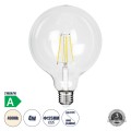 Λάμπα LED Long Filament E27 G125 Γλόμπος 4W 840lm 360° AC 220-240V IP20 Φ12.5 x Υ13.8cm Φυσικό Λευκό 4000K με Διάφανο Γυαλί - Pro Series 210lm/W - A Ενεργειακή Κλάση