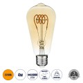 Λάμπα LED Soft T Spiral Filament E27 ST64 Αχλάδι 4W 280lm 360° AC 220-240V IP20 Φ6.4 x Υ14cm Ultra Θερμό Λευκό 2200K με Μελί Γυαλί Dimmable