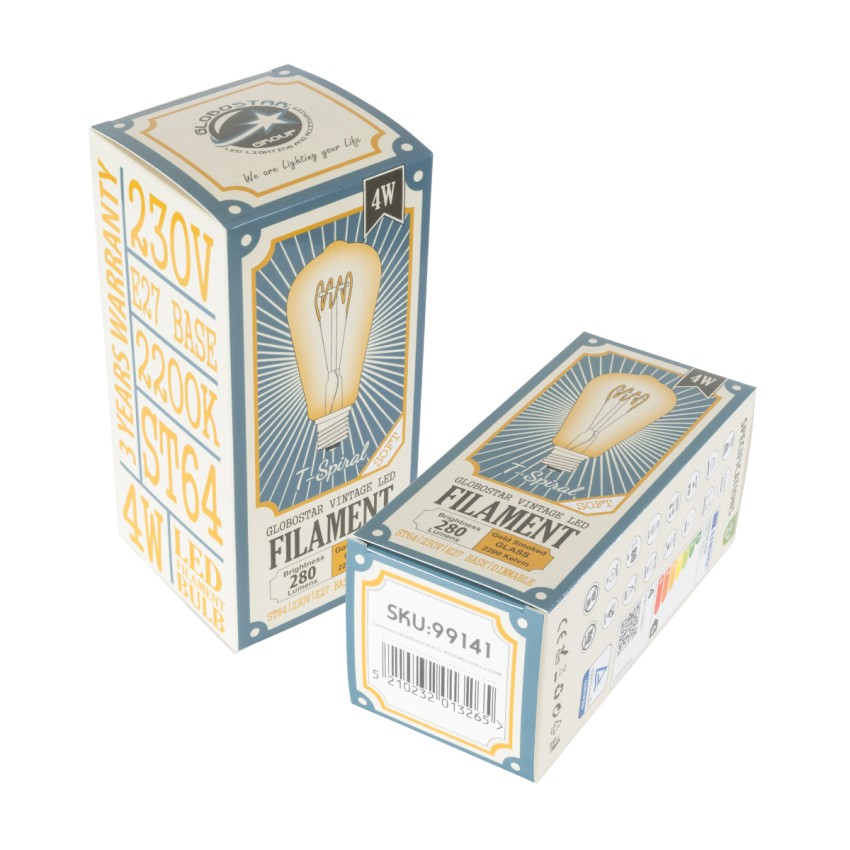 Λάμπα LED Soft T Spiral Filament E27 ST64 Αχλάδι 4W 280lm 360° AC 220-240V IP20 Φ6.4 x Υ14cm Ultra Θερμό Λευκό 2200K με Μελί Γυαλί Dimmable