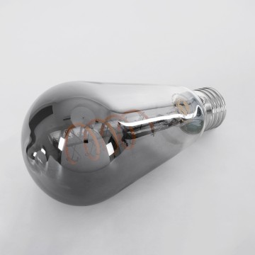 Λάμπα LED Soft S Spiral Filament E27 ST64 Αχλάδι 4W 280lm 360° AC 220-240V IP20 Φ6.4 x Υ14cm Θερμό Λευκό 2700K με Φιμέ Γυαλί Dimmable