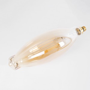 Λάμπα LED Long Filament E27 3.5K AVOCADOS Γλόμπος 8W 650lm 360° AC 220-240V IP20 Φ12 x Υ44cm Ultra Θερμό Λευκό 2200K με Μελί Γυαλί Dimmable