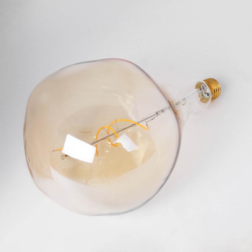 Λάμπα LED Soft S Spiral Filament E27 R170 ROCK Γλόμπος 4W 280lm 360° AC 220-240V IP20 Φ16.5 x Υ28cm Ultra Θερμό Λευκό 2200K με Μελί Γυαλί Dimmable