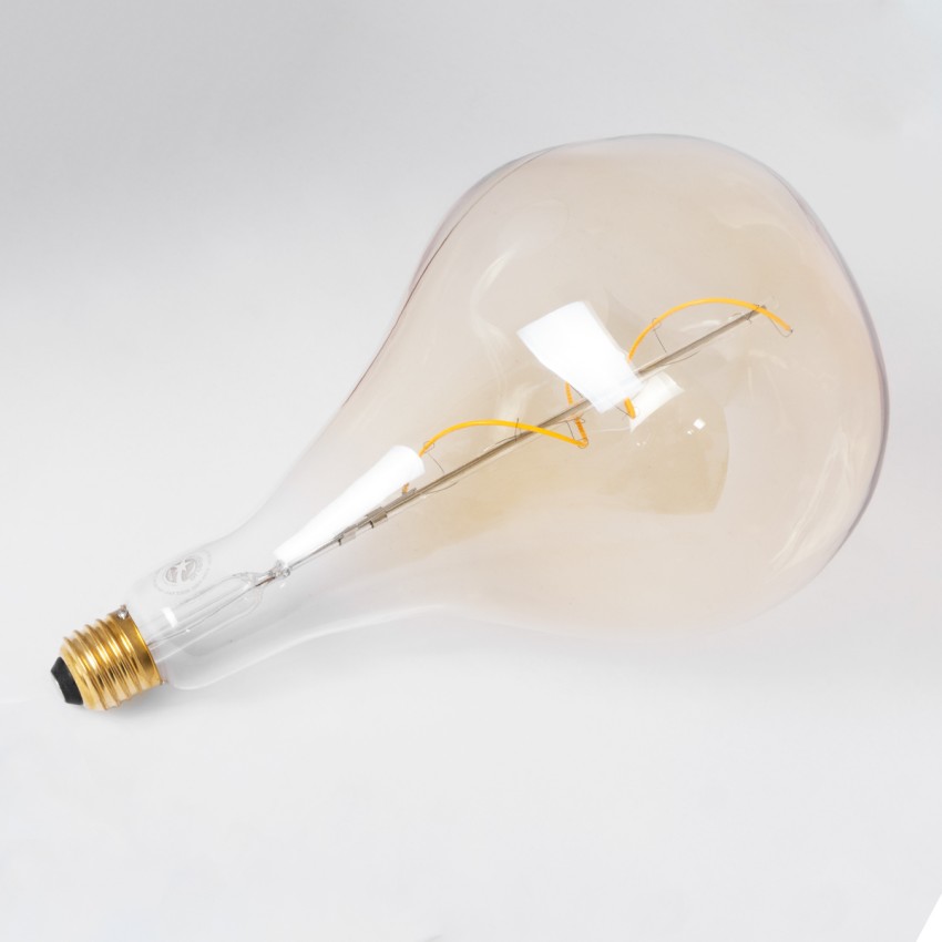 Λάμπα LED Soft S Spiral Filament E27 R170 ROCK Γλόμπος 4W 280lm 360° AC 220-240V IP20 Φ16.5 x Υ28cm Ultra Θερμό Λευκό 2200K με Μελί Γυαλί Dimmable