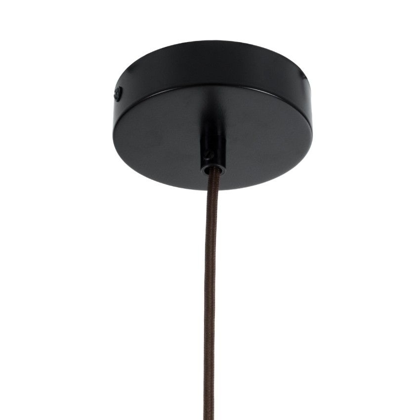 BEADS  Vintage Κρεμαστό Φωτιστικό Ανάρτηση Μονόφωτο 1 x E27 IP20 Καφέ Ξύλο - Μ5 x Π5 x Y33cm