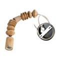BEADS  Vintage Κρεμαστό Φωτιστικό Ανάρτηση Μονόφωτο 1 x E27 IP20 Μπεζ Ξύλο - Μ5 x Π5 x Υ33cm