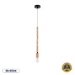 BEADS  Vintage Κρεμαστό Φωτιστικό Ανάρτηση Μονόφωτο 1 x E27 IP20 Μπεζ Ξύλο - Μ4 x Π4 x Υ47cm
