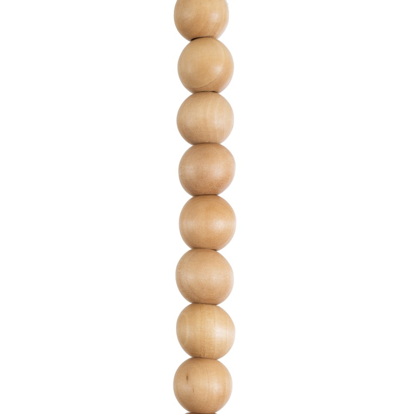 BEADS  Vintage Κρεμαστό Φωτιστικό Ανάρτηση Μονόφωτο 1 x E27 IP20 Μπεζ Ξύλο - Μ4 x Π4 x Υ47cm