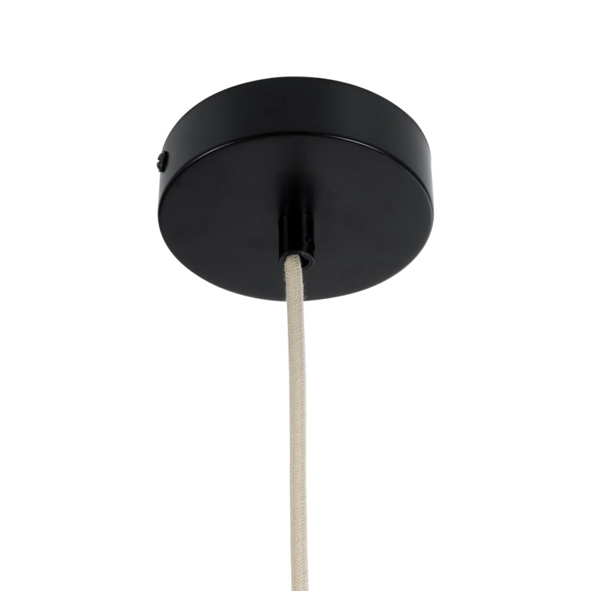 BEADS  Vintage Κρεμαστό Φωτιστικό Ανάρτηση Μονόφωτο 1 x E27 IP20 Μπεζ Ξύλο - Μ4 x Π4 x Υ47cm