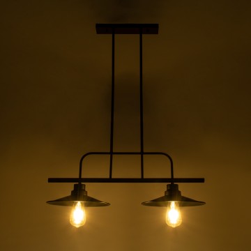 GLOBOSTAR® REGAL  Vintage Φωτιστικό Οροφής με Ντουί 2 x E27 AC 220-240V IP20 - Μαύρο - Μ67 x Π26 x Υ85cm