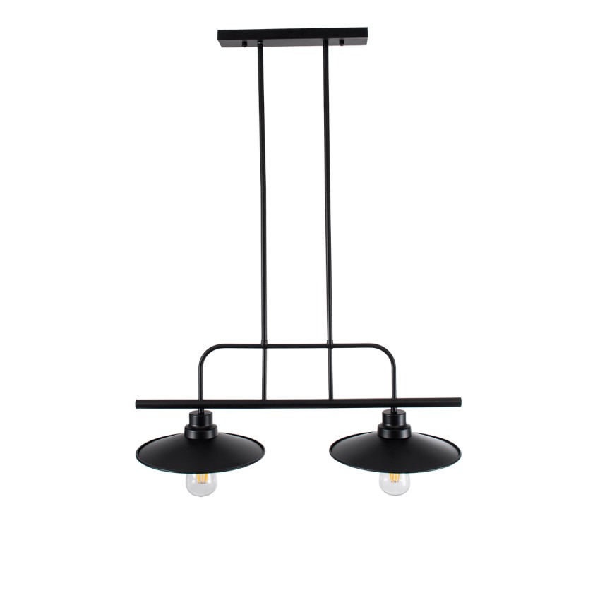 GLOBOSTAR® REGAL  Vintage Φωτιστικό Οροφής με Ντουί 2 x E27 AC 220-240V IP20 - Μαύρο - Μ67 x Π26 x Υ85cm