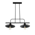 GLOBOSTAR® REGAL  Vintage Φωτιστικό Οροφής με Ντουί 2 x E27 AC 220-240V IP20 - Μαύρο - Μ67 x Π26 x Υ85cm