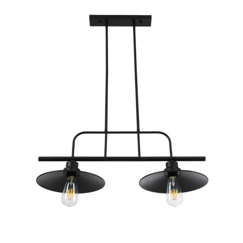 GLOBOSTAR® REGAL  Vintage Φωτιστικό Οροφής με Ντουί 2 x E27 AC 220-240V IP20 - Μαύρο - Μ67 x Π26 x Υ85cm