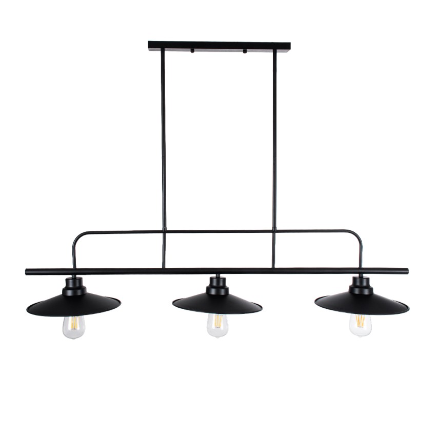 GLOBOSTAR® REGAL  Vintage Φωτιστικό Οροφής με Ντουί 3 x E27 AC 220-240V IP20 - Μαύρο - Μ110 x Π26 x Υ75cm