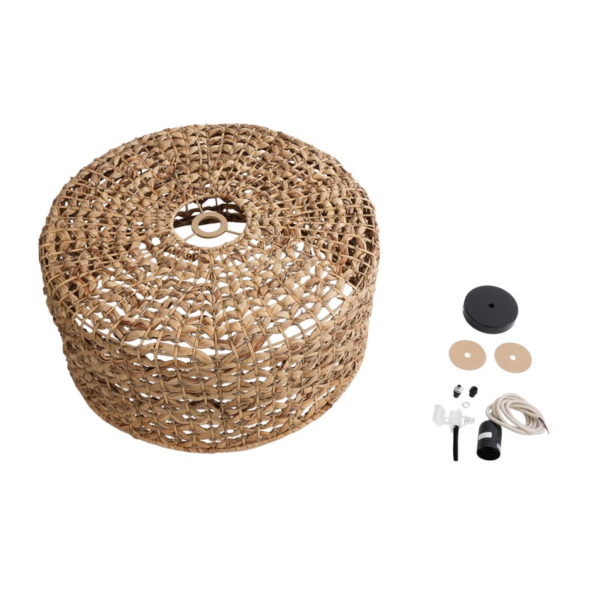 GLOBOSTAR® MANGATA  Boho Κρεμαστό Φωτιστικό Οροφής με Ντουί 1 x E27 AC 220-240V IP20 - Καφέ - Μ60 x Π60 x Υ28cm