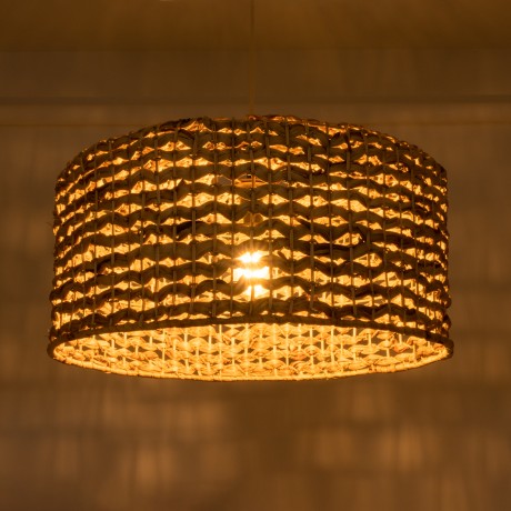 GLOBOSTAR® MANGATA  Boho Κρεμαστό Φωτιστικό Οροφής με Ντουί 1 x E27 AC 220-240V IP20 - Καφέ - Μ60 x Π60 x Υ28cm