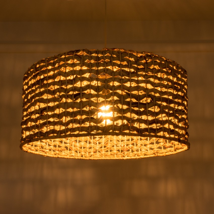 GLOBOSTAR® MANGATA  Boho Κρεμαστό Φωτιστικό Οροφής με Ντουί 1 x E27 AC 220-240V IP20 - Καφέ - Μ60 x Π60 x Υ28cm