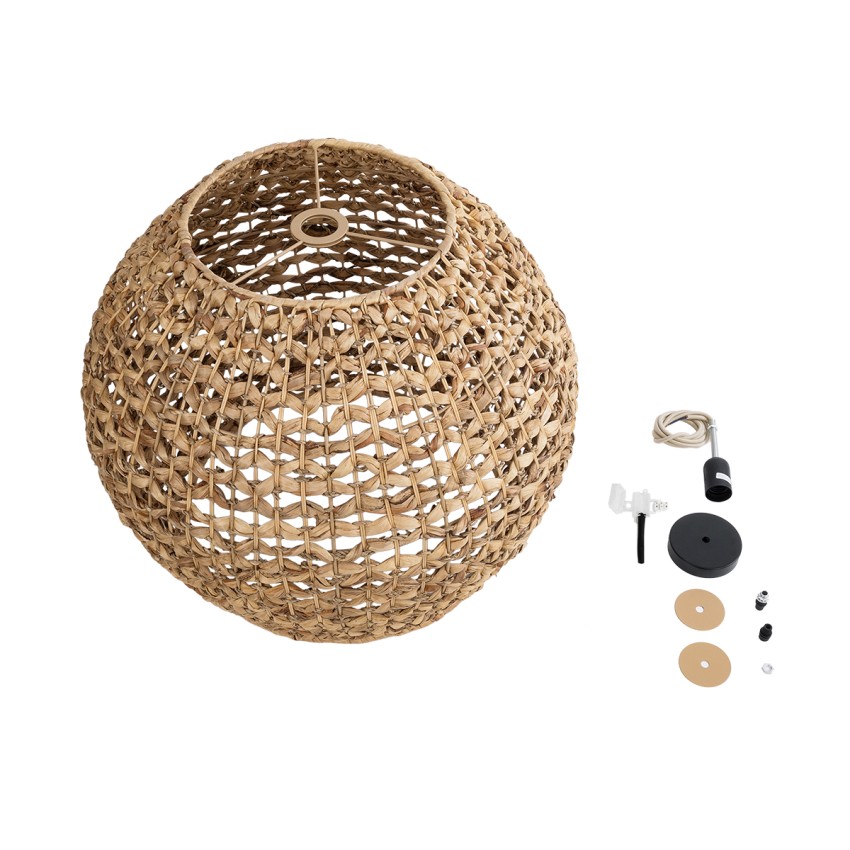 GLOBOSTAR® MANGATA  Boho Κρεμαστό Φωτιστικό Οροφής με Ντουί 1 x E27 AC 220-240V IP20 - Καφέ - Μ60 x Π60 x Υ50cm