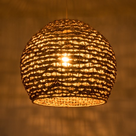 GLOBOSTAR® MANGATA  Boho Κρεμαστό Φωτιστικό Οροφής με Ντουί 1 x E27 AC 220-240V IP20 - Καφέ - Μ60 x Π60 x Υ50cm