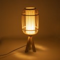 BODHI  Boho Επιτραπέζιο Φωτιστικό Μονόφωτο 1 x E27 AC220-240V IP20 - Φ19 x Υ49cm - Μπεζ Ξύλινο Μπαμπού Πλέγμα