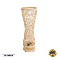 GLOBOSTAR® ROWAN  Boho Επιτραπέζιο Φωτιστικό Πορτατίφ με Ντουί 1 x E27 AC 220-240V IP20 - Μπεζ - Μ17 x Π17 x Υ42cm