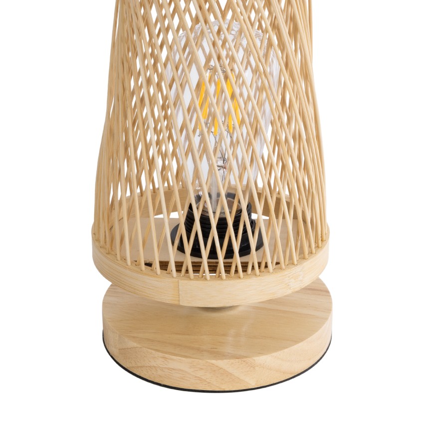 GLOBOSTAR® ROWAN  Boho Επιτραπέζιο Φωτιστικό Πορτατίφ με Ντουί 1 x E27 AC 220-240V IP20 - Μπεζ - Μ17 x Π17 x Υ42cm GLOBOSTAR® ROWAN  Boho Επιτραπέζιο Φωτιστικό Πορτατίφ με Ντουί 1 x E27 AC 220-240V IP20 - Μπεζ - Μ17 x Π17 x Υ42cm