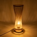 GLOBOSTAR® ROWAN  Boho Επιτραπέζιο Φωτιστικό Πορτατίφ με Ντουί 1 x E27 AC 220-240V IP20 - Μπεζ - Μ17 x Π17 x Υ42cm