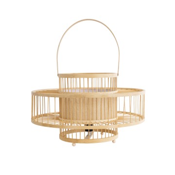 GLOBOSTAR® SORENIA  Boho Επιδαπέδιο Φωτιστικό με Ντουί 1 x E27 AC 220-240V IP20 - Μπεζ - Μ48x Π48 x Υ27cm