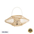 GLOBOSTAR® SORENIA  Boho Επιδαπέδιο Φωτιστικό με Ντουί 1 x E27 AC 220-240V IP20 - Μπεζ - Μ50 x Π50 x Υ18cm