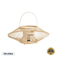 GLOBOSTAR® SORENIA  Boho Επιδαπέδιο Φωτιστικό με Ντουί 1 x E27 AC 220-240V IP20 - Μπεζ - Μ50 x Π50 x Υ18cm