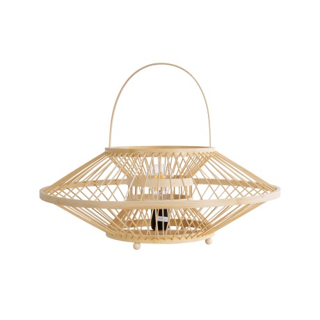 GLOBOSTAR® SORENIA  Boho Επιδαπέδιο Φωτιστικό με Ντουί 1 x E27 AC 220-240V IP20 - Μπεζ - Μ50 x Π50 x Υ18cm