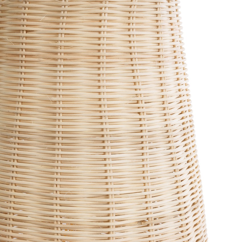 BOLSON  Boho Επιδαπέδιο Φωτιστικό Μονόφωτο 1 x E27 IP20 Μπεζ Ξύλο με Λευκό Μέταλλο - Μ30 x Π30 x Υ70cm