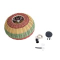 CABALLEROS  Boho Κρεμαστό Φωτιστικό Πλέγμα Μονόφωτο 1 x E27 IP20 Πολύχρωμο Ξύλο - Μ40 x Π40 x Υ25cm