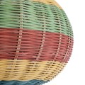 CABALLEROS  Boho Κρεμαστό Φωτιστικό Πλέγμα Μονόφωτο 1 x E27 IP20 Πολύχρωμο Ξύλο - Μ40 x Π40 x Υ25cm