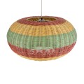 CABALLEROS  Boho Κρεμαστό Φωτιστικό Πλέγμα Μονόφωτο 1 x E27 IP20 Πολύχρωμο Ξύλο - Μ70 x Π70 x Υ36cm