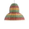 CABALLEROS  Boho Κρεμαστό Φωτιστικό Καμπάνα Μονόφωτο 1 x E27 IP20 Πολύχρωμο Ξύλο - Μ40 x Π40 x Υ30cm