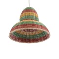 CABALLEROS  Boho Κρεμαστό Φωτιστικό Καμπάνα Μονόφωτο 1 x E27 IP20 Πολύχρωμο Ξύλο - Μ40 x Π40 x Υ30cm