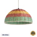 GLOBOSTAR® CABALLEROS  Boho Κρεμαστό Φωτιστικό Οροφής με Ντουί 1 x E27 AC 220-240V IP20 - Πολύχρωμο - Μ40 x Π40 x Υ20cm