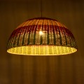 CABALLEROS  Boho Κρεμαστό Φωτιστικό Καμπάνα Μονόφωτο 1 x E27 IP20 Πολύχρωμο Ξύλο - Μ70 x Π70 x Υ34cm