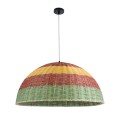 CABALLEROS  Boho Κρεμαστό Φωτιστικό Καμπάνα Μονόφωτο 1 x E27 IP20 Πολύχρωμο Ξύλο - Μ70 x Π70 x Υ34cm