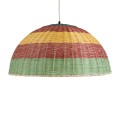CABALLEROS  Boho Κρεμαστό Φωτιστικό Καμπάνα Μονόφωτο 1 x E27 IP20 Πολύχρωμο Ξύλο - Μ70 x Π70 x Υ34cm
