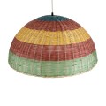 CABALLEROS  Boho Κρεμαστό Φωτιστικό Καμπάνα Μονόφωτο 1 x E27 IP20 Πολύχρωμο Ξύλο - Μ70 x Π70 x Υ34cm